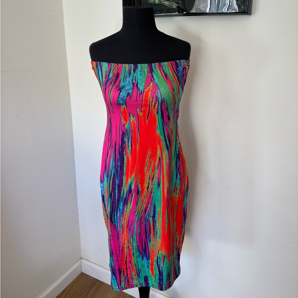 SHEIN Multicolor Strapless Dress